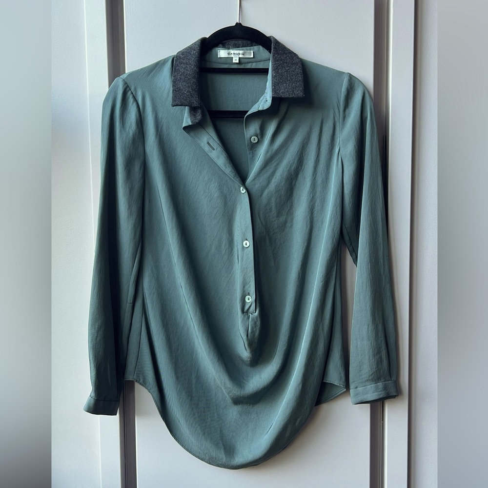 Carven Asymmetrical Silk Blouse